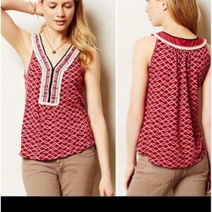 Anthropologie Akemi & Kin Pink Sleeve Linen blend Tank top size Medium boho